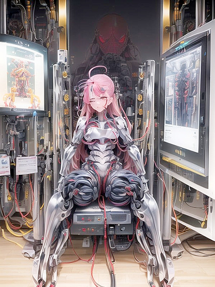 Limb-Filled Machine in Highly Detailed Narrow Chest for Intense Switch Hentai Action