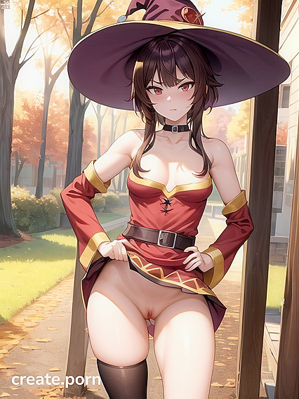 Plum's Exposed Pussy and-hard Nipples Tease Amidst Brown Horse Hentai Action