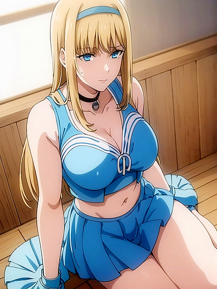 Cheerful Blue Cheerleader Seduces in hentai for Intense Pleasure