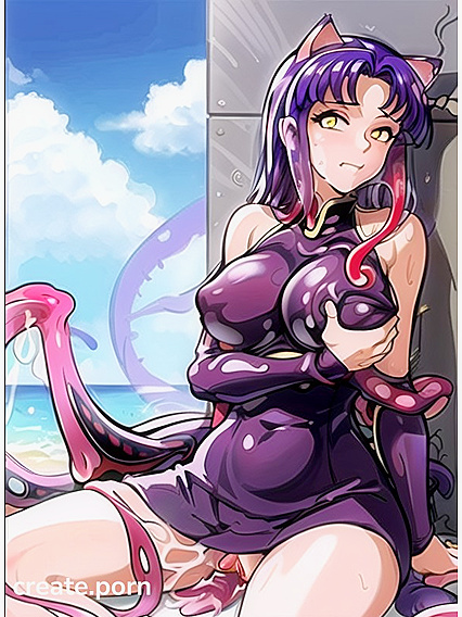 Slime Tentacles Caressing Faces and Grabbing Breasts in Intense Hentai Masturbation Scenes