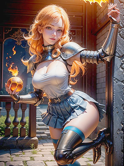 Knight in Blue Skirt Takes Action in Steamy Hentai Adventure