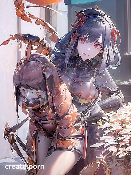 Girl 18+ with Rusty-Red Eyes Entangled with Creature in Ultra-HD Hentai