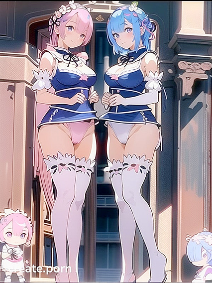 Rem and Ram from Re:Zero Seduce the Camera in Sultry Pink and Blue Hairstyles