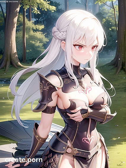 Sword-Wielding Warrior in Chest Armor Dominates Intense Hentai Action
