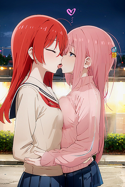 Hella Good Tounge Fuckin': XXX HENTAI PIC of Two Chicks Goo-Goo Eye Lickety Split