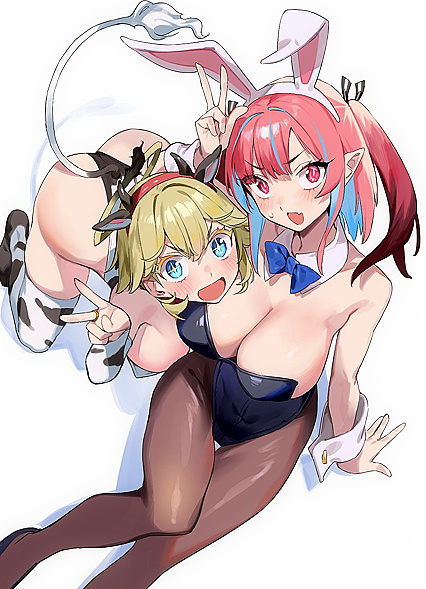 Horny AF Kaninchen und Bovine Cosplay - Hentai XXX Pics!