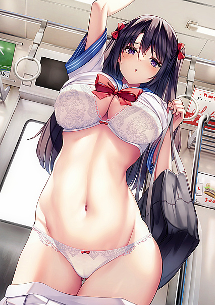 Horny chicks exposing their goods on public transport - Steamy XXX pics inside!