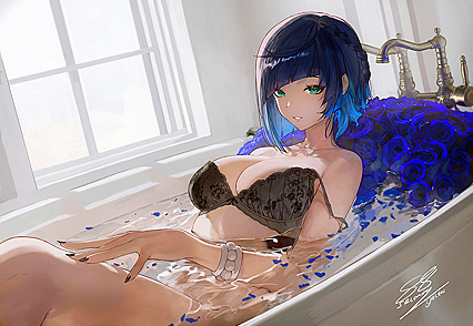 Holy Shit! Hentaication of Batty Time in Steamy Bath Tub w/Yelena