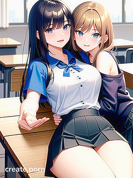 Lesbian SchoolGirl 18+s Share Intimate Moments in Public School Hallways