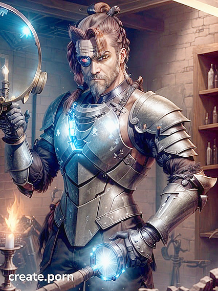 The Blacksmith's Powerful Hammer Pounds Glimmering White-Eyed Seduction in hentai IA Action