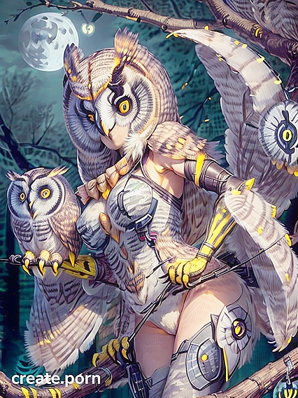Artemis in Futuristic Camo Armor Blends Into Nature on High TreeBranch Hentai Action