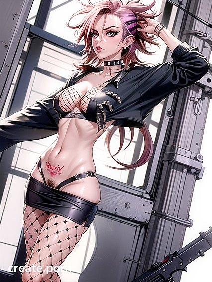 Goth Chick with Black Hair and Piercings Gets Wild in Hentai Action