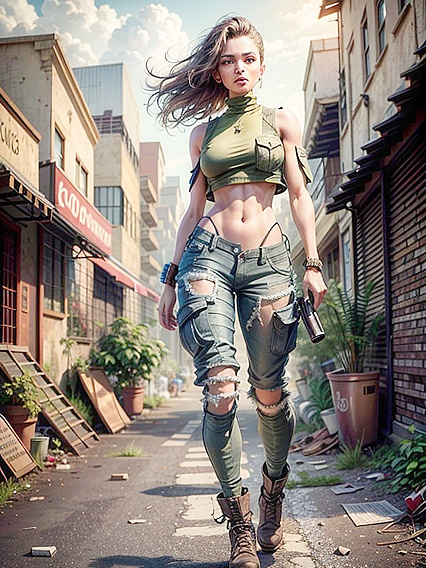 Charming Explorer Admires Ancient City Ruins with Binoculars in Erotic Hentai Adventure