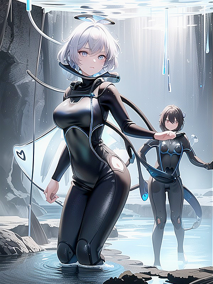 Sexy Spelunker in Snug Wetsuit Winks at New Cave Discoveries with Strategically Placed Cut-Outs