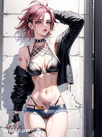 Fingerless Gloves and Piercings Heat up Dark Hentai Action