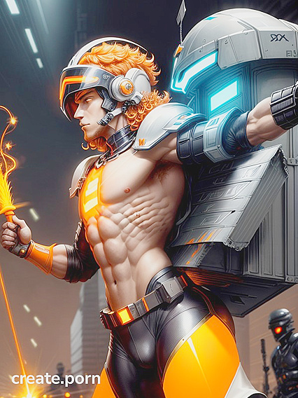 Manly Muscle Flexes in Blurry Background for Intense Hentai Pleasure