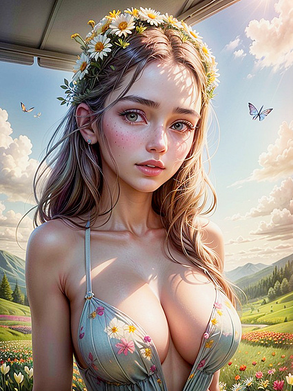 Sensual Rhythms in Tall Grass Under Warm Sunlight with Distant Bird Songs