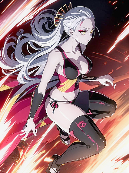 Daki from Demon Slayer Fights Fiercely Amidst Ruined Landscapes for Intense Hentai Pleasure