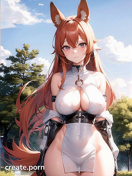 Cute White-Skinned Babe in Short Dress with Hands Bound Behind Her for Steamy Hentai Fun