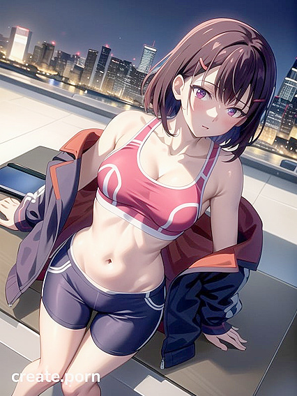 Sitting in a Chair Near HerMonitor Under the Millions of Stars for Naughty Hentai Fun