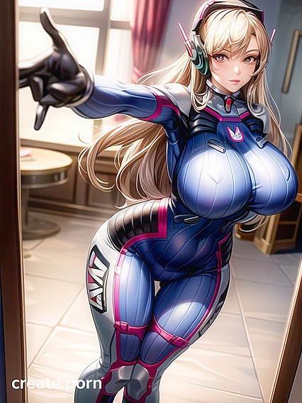 D.va from Overwatch Shows Off Her Massive Breasts in Seductive Hentai Scenes