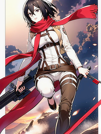 Mikasa Ackerman Wields a Rocket Launcher in Steamy Colored Manga Hentai Action