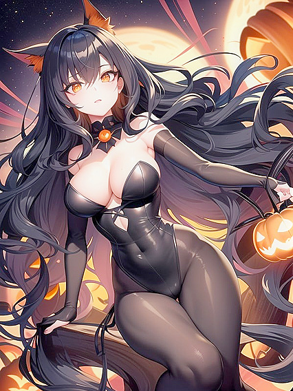 Glowing Jack-O'-Lanterns and Dark Lips: Halloween-Themed Hentai Seduction