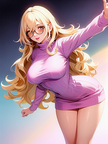 Bubblegum Pink Lips and Oversized Retro Sunglasses in Seductive Hentai Scenes