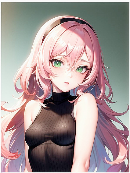 Freckled Girl 18+ with Wavy Ombre Hair in OversizedVintage Sweater Hentai Fun