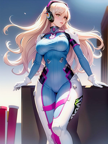 Freckled Girl 18+ with Wavy Ombre Hair and Shimmery Makeup in Seductive Hentai Action