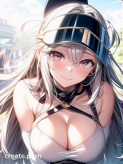 Blonde Cleavage seduces in Front View Hentai Action