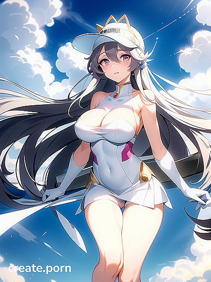 Celestial Beauty with Giant Angel Wings and Flowing Gold-Pink Hair in Heavenly HentaiErotica