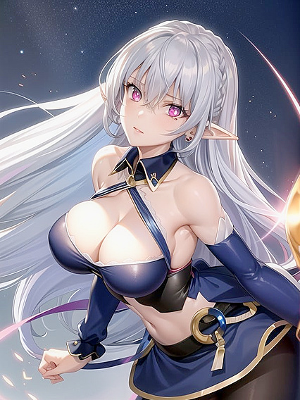 Eleonora Viltaria from Lord Marksman and Vanadis with PointyElf Ears and Glowing Eyes