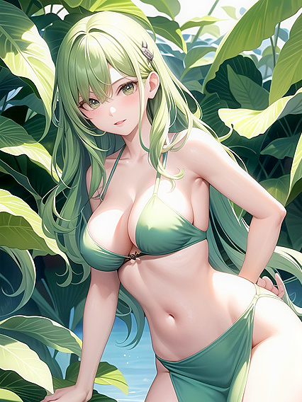 Girl 18+ with Twisted Green Ombre Hair Wears Round Sunglasses for Sexy Hentai Fun