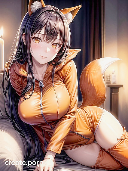 Laid Back in a Playful Fox-Onesie: Erotic Hentai Fantasy Unleashed