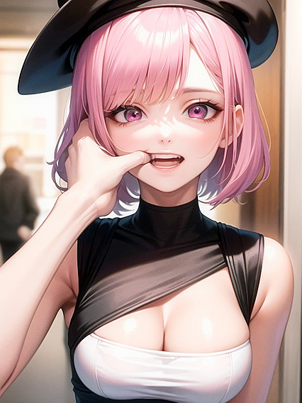 Bobcut Babe in Beret Sips Coffee Before Steamy Hentai Action