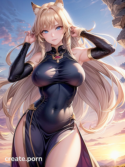 Seductive Blue-Skinned Beauty With Mesmerizing Blue Eyes Stares at You in hentai AI Action