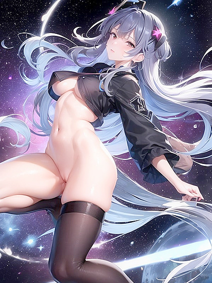 Space Siren Floats Seductively in the Glow of a Supernova's Embrace Hentai AIPorn