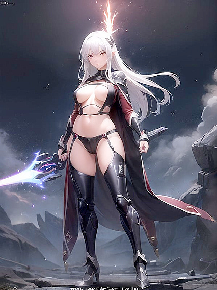 Glowing Weapon Wields Pleasure on a Mystical Battlefield in Full-Body Hentai Action