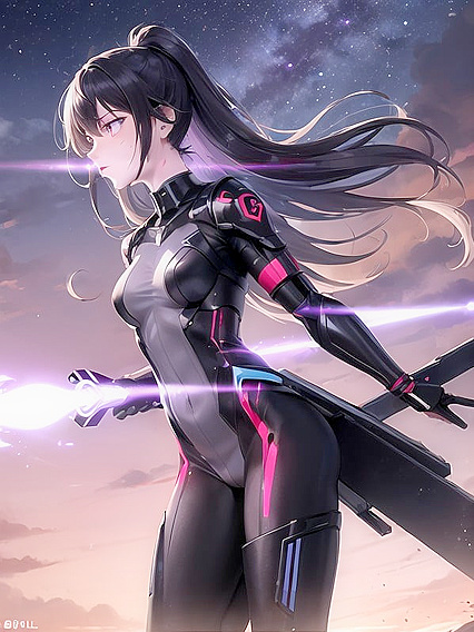 Glowing Weapon Warrior Unleashes Passion in Intense Full Body Hentai Action