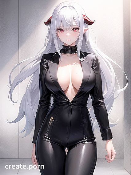 Pale-Skinned Agile Beauty with Red Horns and Luscious Curves Seduces in HD