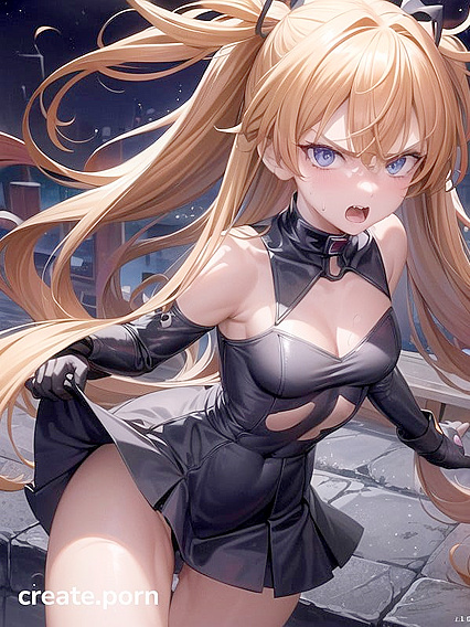 Black Skirt and Jacket at the Open Door for Soft Pastel Hentai Pleasure