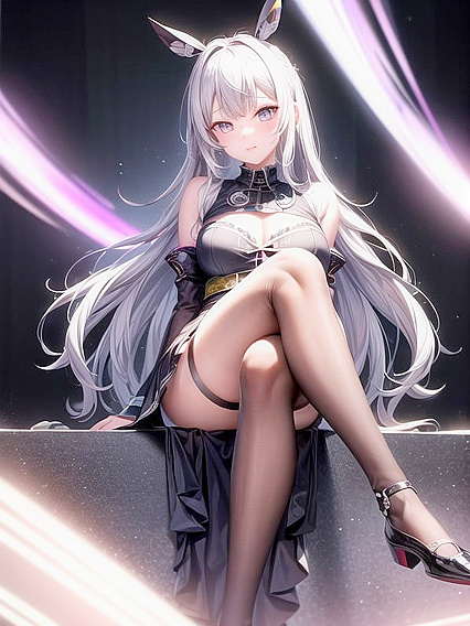 Kaguya Luna's Ultra-Detailed Legs Crossed in Seductive Hentai Action