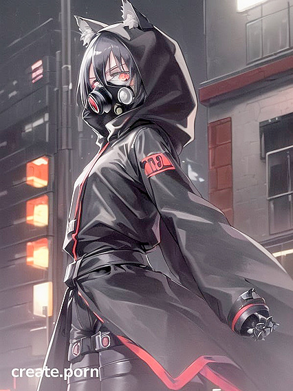 Cyberpunk Night in the 90s: Gas Mask Fetish Meets Hardcore Hentai Action