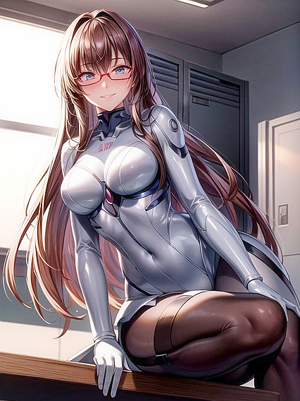 Makinami Mari Gets Explicitly Detailed in theLocker Room Hentai AI Image