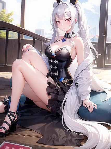 Kaguya Luna Wears Long Dress for Seductive Hentai Pleasure