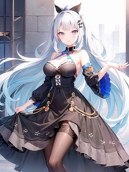 Kaguya Luna Wears Long Dress for Seductive Hentai Adventures