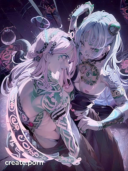 True Twin Girl 18+s with Electrifying Circuit Tattoos Exploring Extraordinary Leg Image