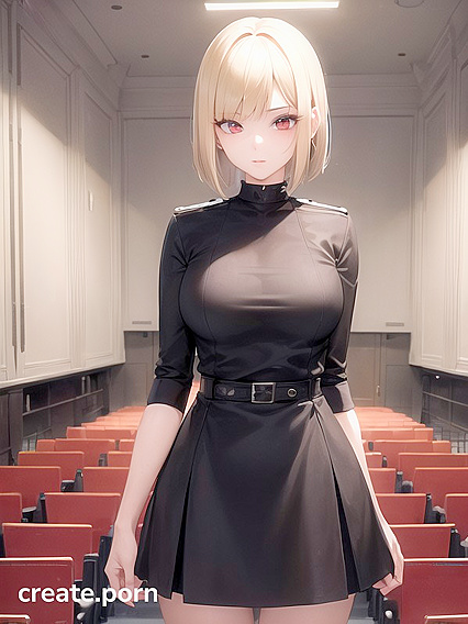 Solo Red-Eyed beauty Enjoys Intense Pleasure in Empty Classroom