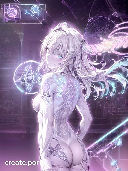 Expressive Eyes and Erotic Tattoos on Her Uterus and Groin in Hentai Bliss